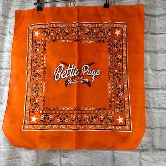 Bettie Page Spiced Rum Orange Bandana and Red T-Shirt Lot Medium 1950s Pinup - Picture 5 of 8